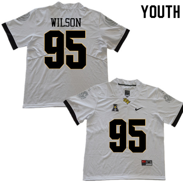 Youth #95 Kendrick Wilson UCF Knights College Football Jerseys Sale-White - Click Image to Close